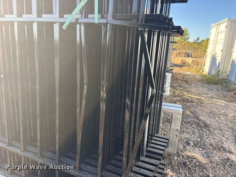 image for item ES8402 (44) 10'x7' Wrought Iron Site Fence panels and (1) 19.85' gate