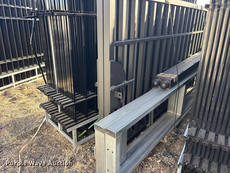 image for item ES8402 (44) 10'x7' Wrought Iron Site Fence panels and (1) 19.85' gate