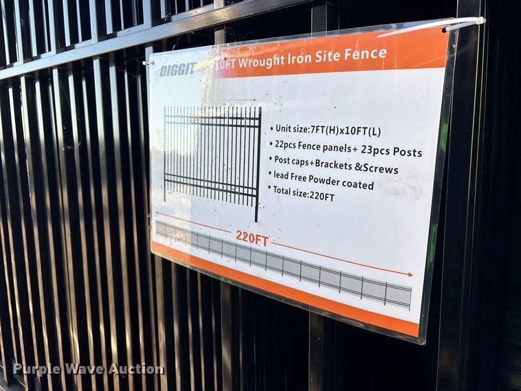 image for item ES8407 (44) 2024 EINGP F10 Wrought Iron Site Fence panels