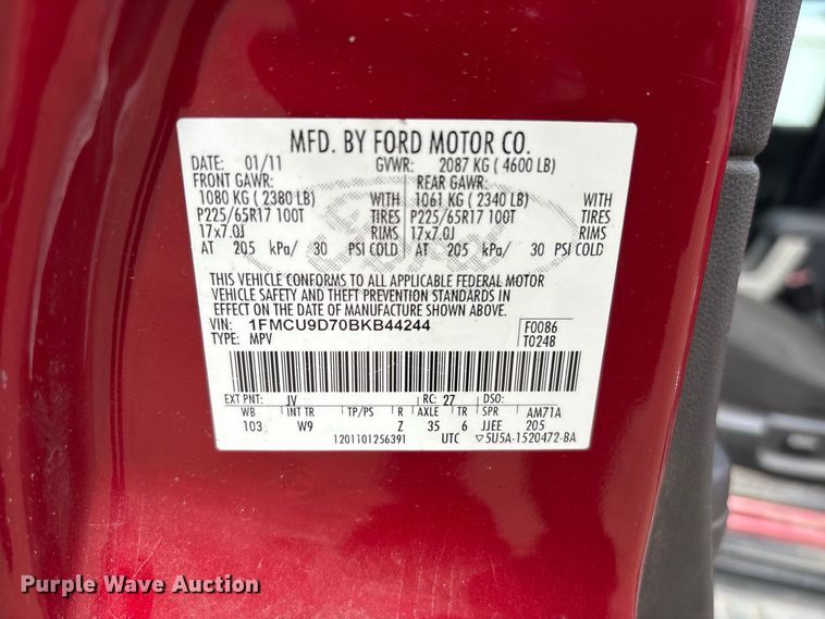 image for item ET8681 2011 Ford Escape SUV