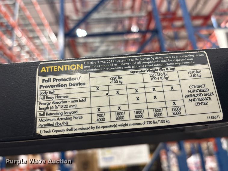 image for item ET8685 2015 Raymond 520-OPC30TT order picker