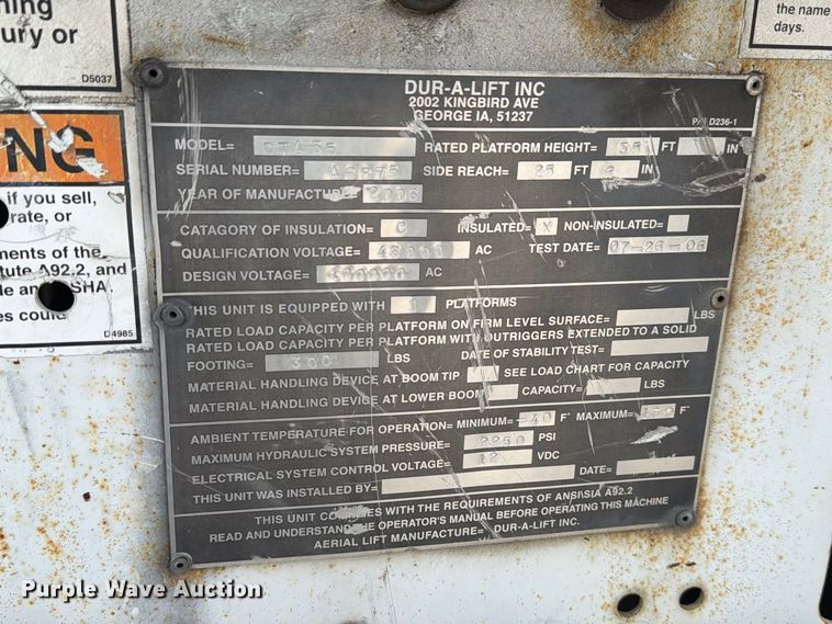 image for item EU0965 2006 Ford F550 bucket truck