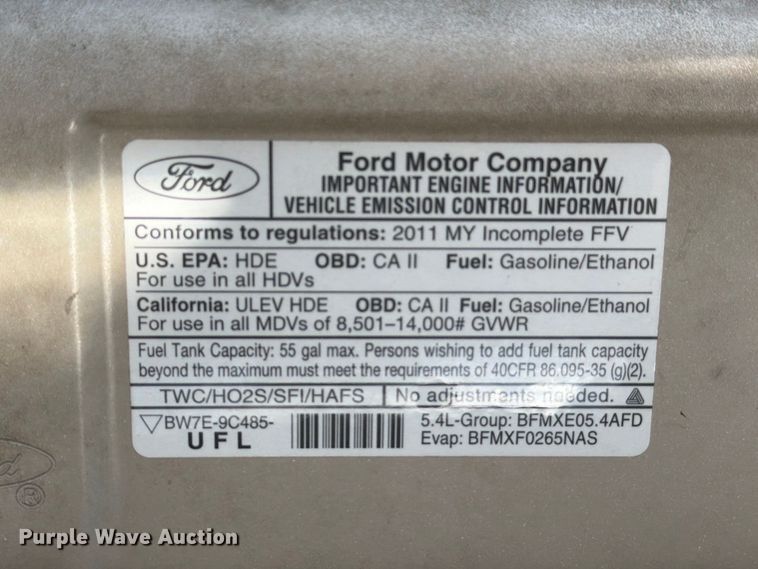 image for item EU0968 2011 Ford E350 box truck