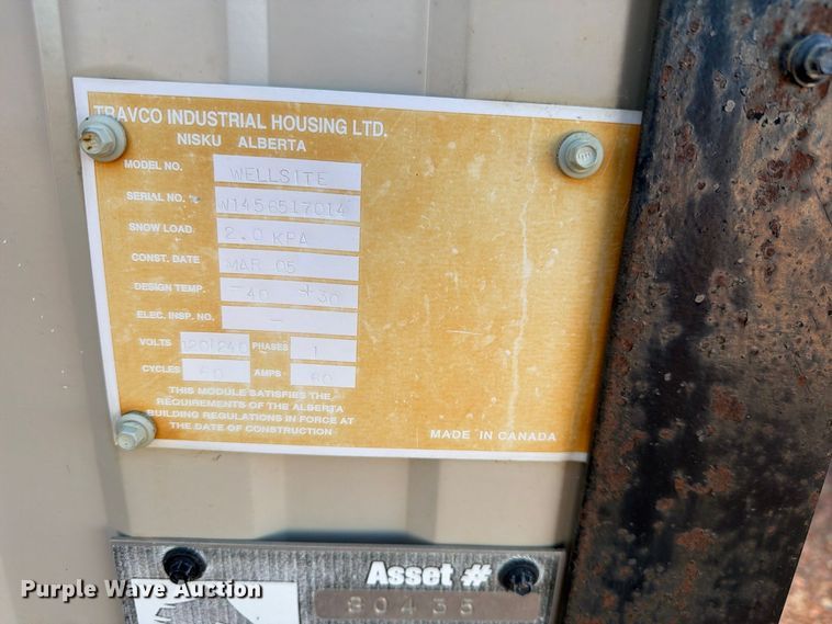 image for item EW1129 2005 Travco Wellsite skid mounted living quarters
