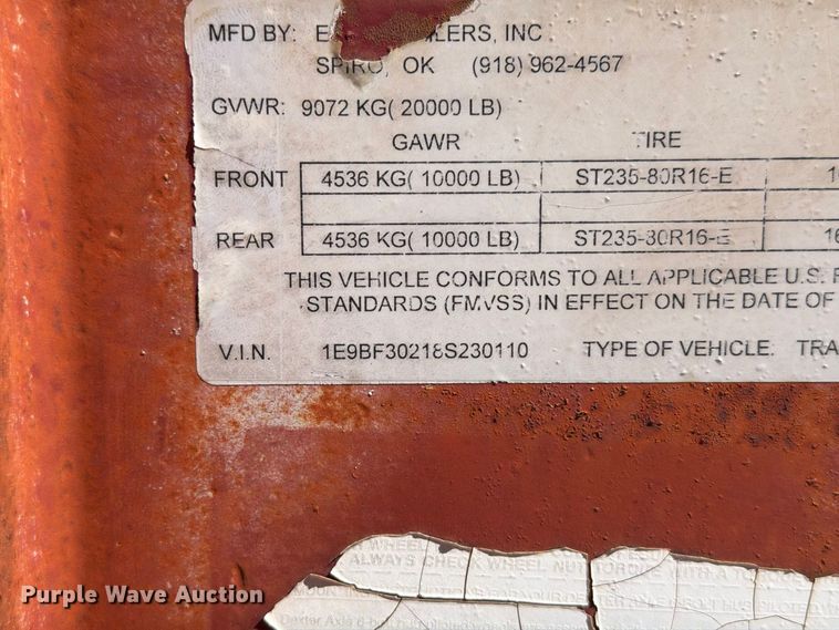image for item EW7493 2008 Elite trailers equipment trailer