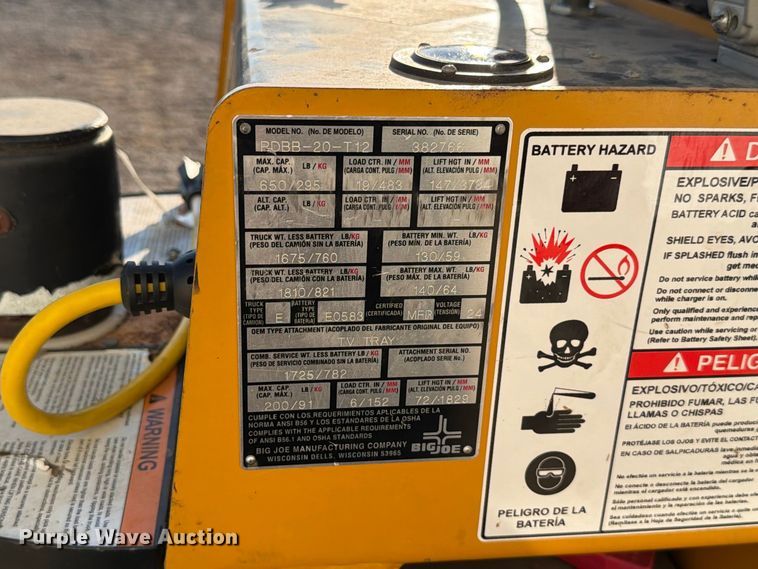image for item EW7552 Big Joe PDBB-20-T12 forklift