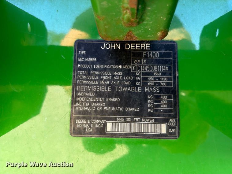 image for item EX1025 John Deere 1445 lawn mower