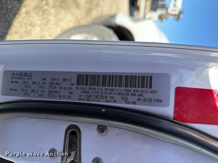 image for item EX1033 2019 RAM 1500 Crew Cab pickup truck