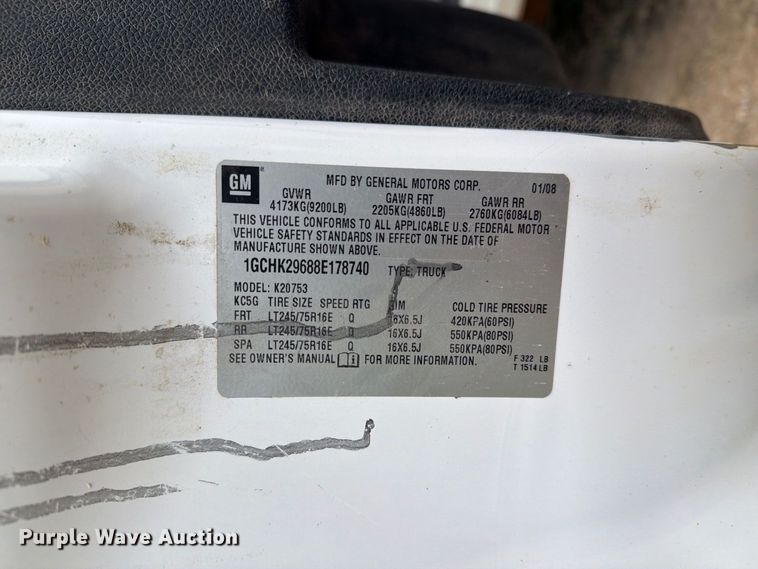 image for item EX1047 2008 Chevrolet Silverado 2500HD Ext. Cab dump flatbed pickup truck