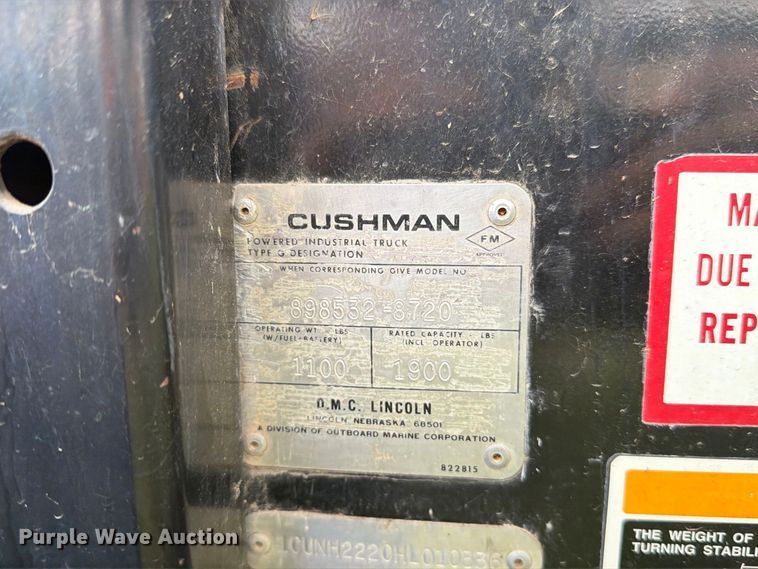 image for item EX1052 1987 Cushman Truckster utility vehicle