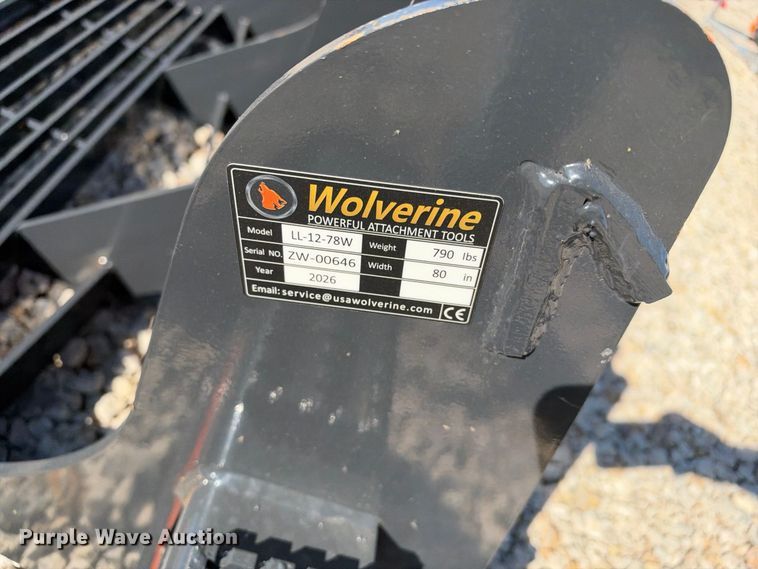image for item EX2426 2026 Wolverine skid steer rake
