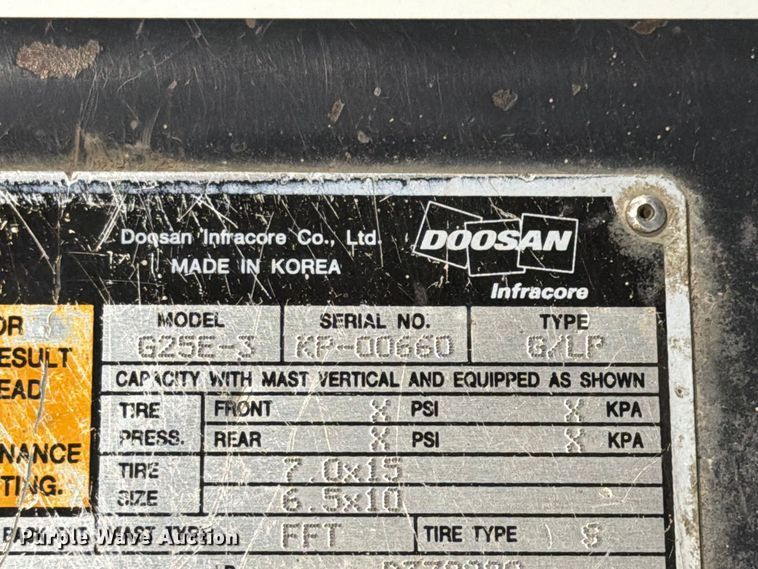 image for item EX4666 Doosan G25E3 forklift