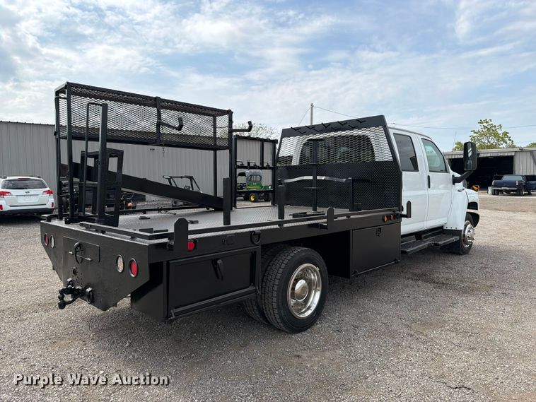 image for item FB5214 2008 Chevrolet C4500 Crew Cab flatbed truck