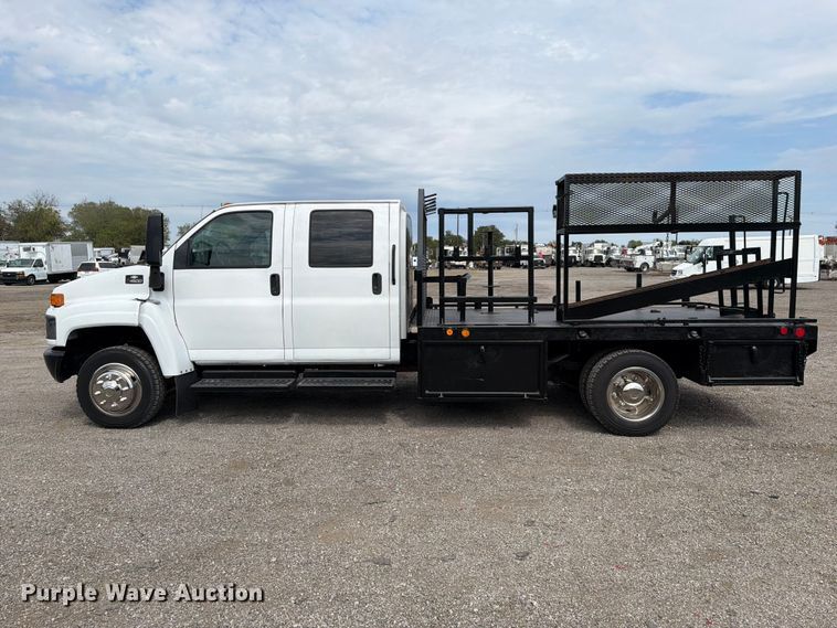 image for item FB5214 2008 Chevrolet C4500 Crew Cab flatbed truck