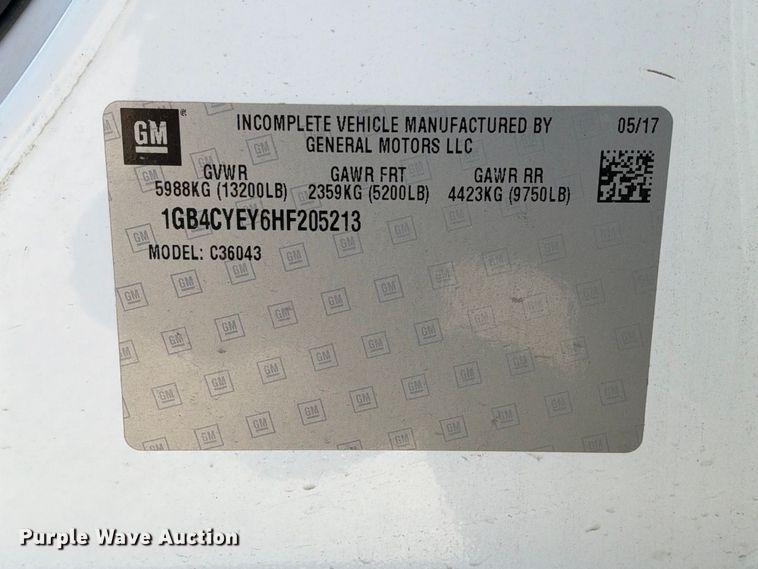 image for item FB8361 2017 Chevrolet Silverado 3500HD Crew Cab utility bed pickup truck