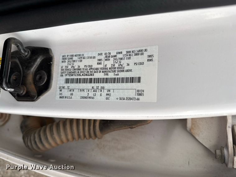 image for item FC4447 2020 Ford F150 Crew Cab pickup truck