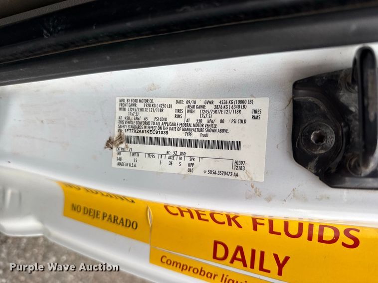 image for item FC4448 2019 Ford F250 Super Duty Ext. Cab pickup truck