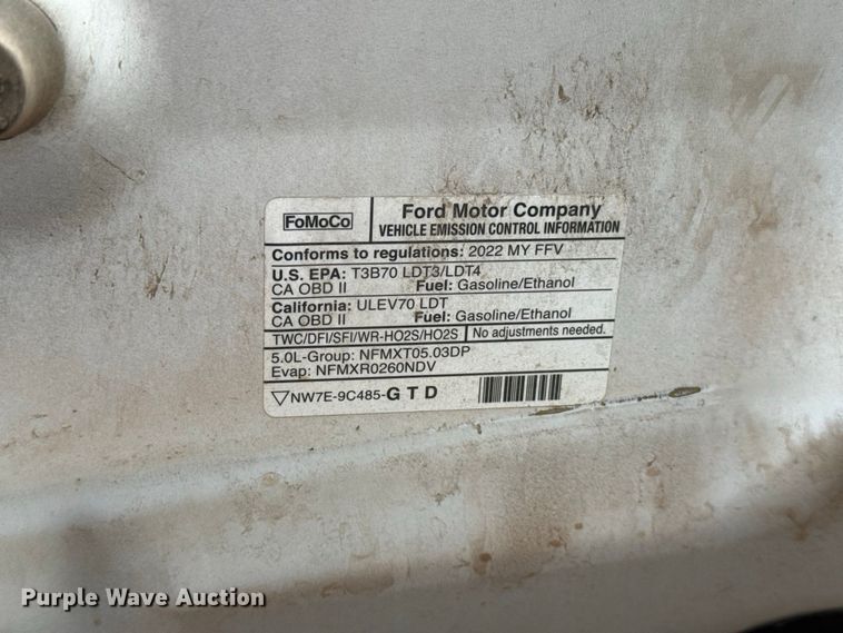 image for item FC4450 2022 Ford F150 Crew Cab pickup truck