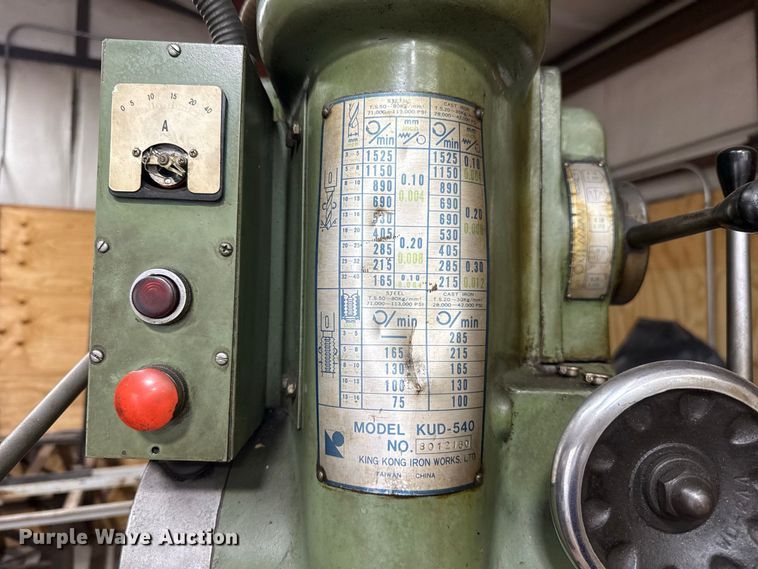 image for item FC4478 King Kong Iron Works KUD-540 drill press