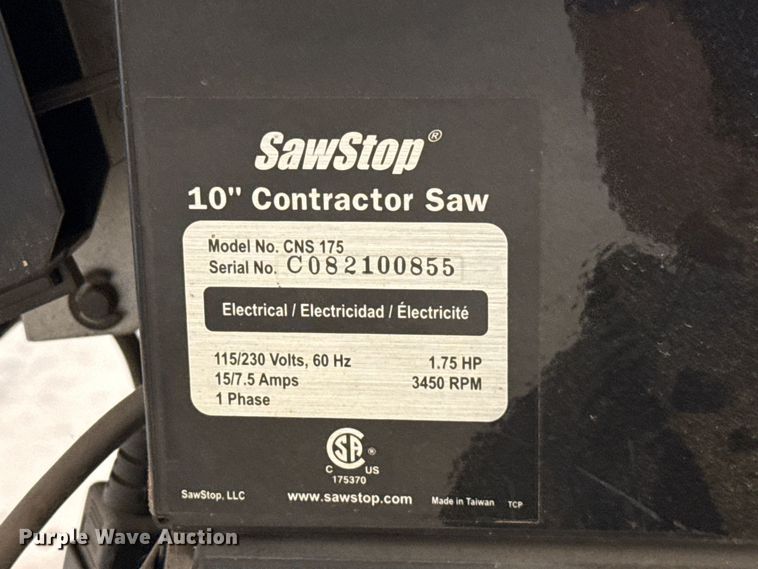 image for item FC4480 SawStop CNS 175 table saw