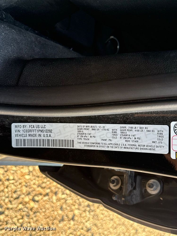 image for item FC4490 2023 Ram 1500 Crew Cab pickup truck