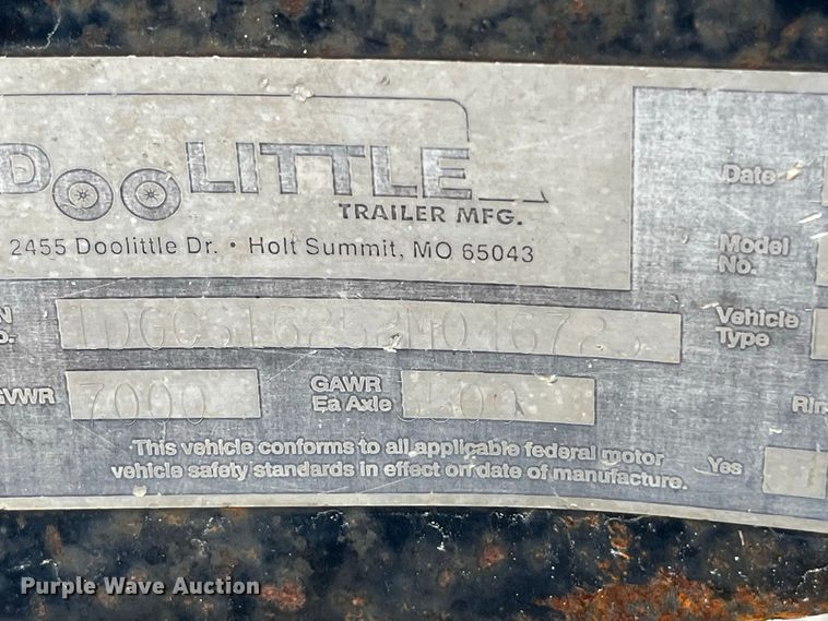 image for item FG0756 2002 DooLittle enclosed cargo trailer