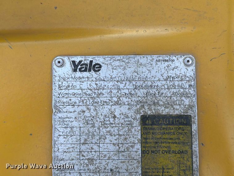 image for item FG0785 Yale GLP060TENUAE086 forklift