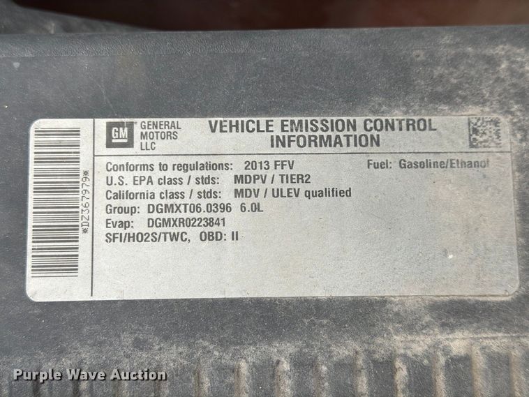 image for item FG3032 2013 Chevrolet Silverado 2500HD Ext. Cab pickup truck