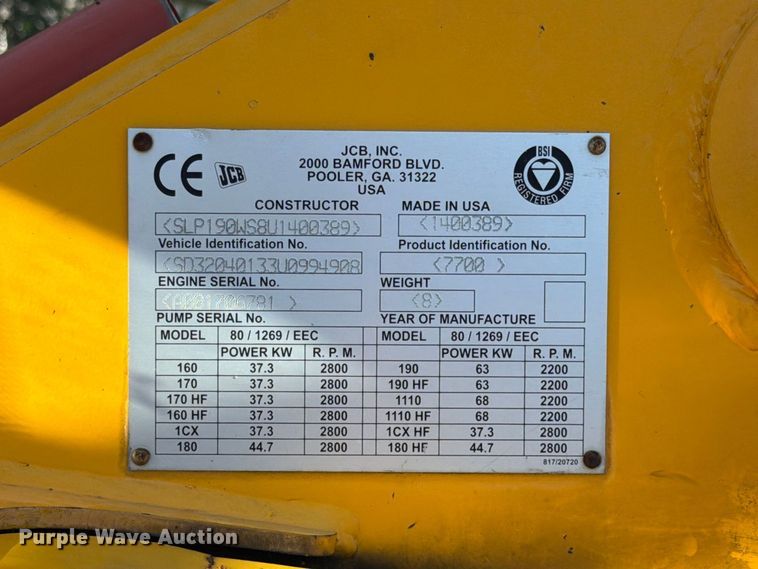 image for item FH6425 2009 JCB 190T skid steer loader