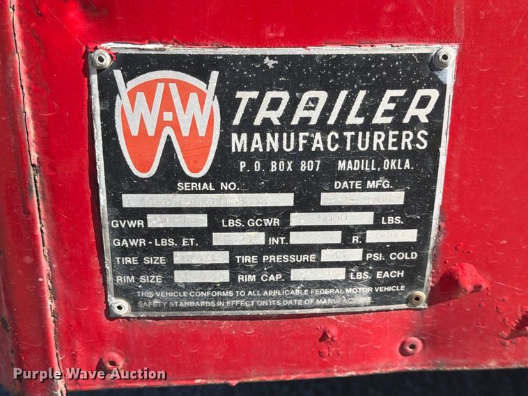 image for item FK3825 1989 W-W enclosed cargo trailer