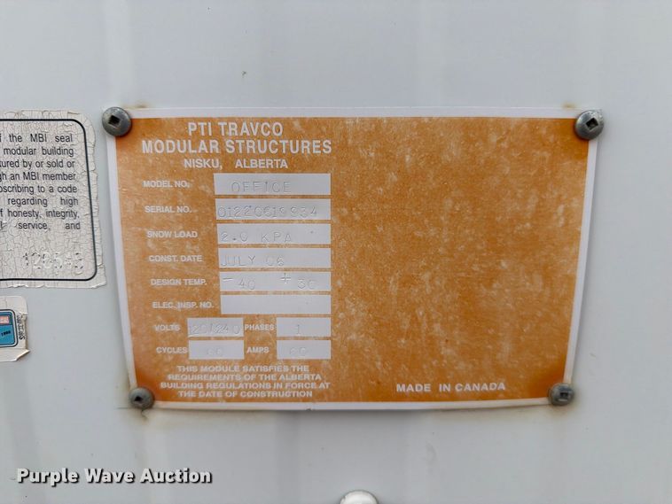 image for item FK4653 PTI Travco Office skid mounted mobile office