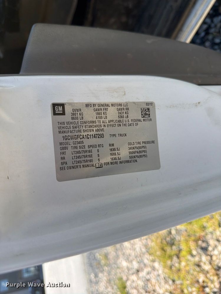 image for item FK4657 2012 Chevrolet Express 2500 delivery van