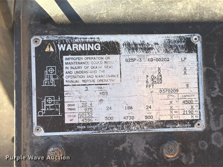 image for item FK4659 2005 Doosan G25P-3 forklift