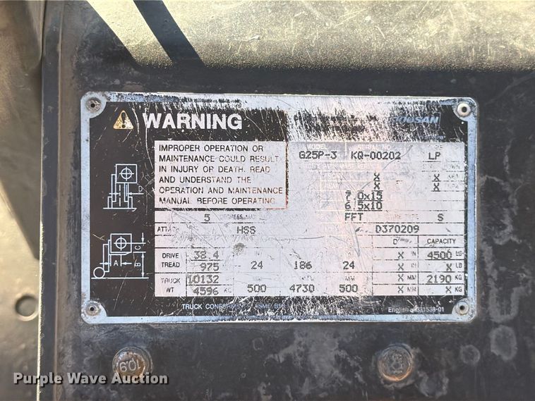 image for item FK4659 2005 Doosan G25P-3 forklift