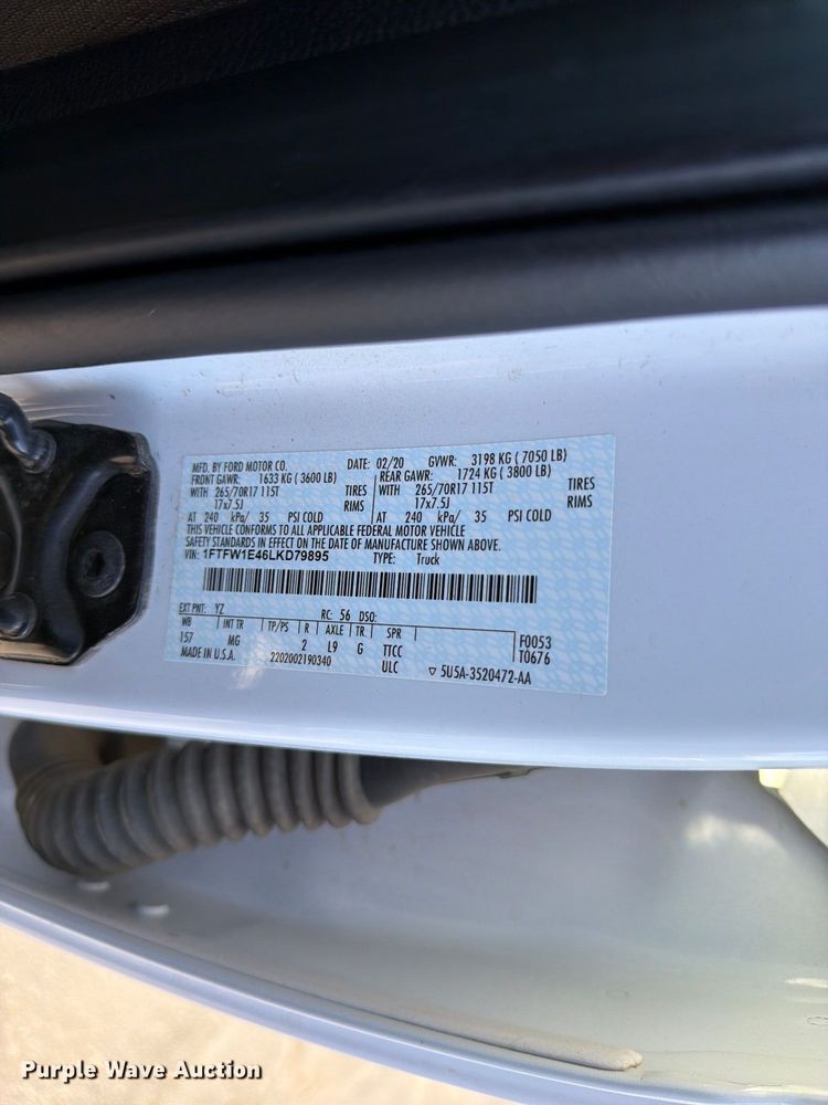 image for item FK4660 2020 Ford F150 Crew Cab pickup truck