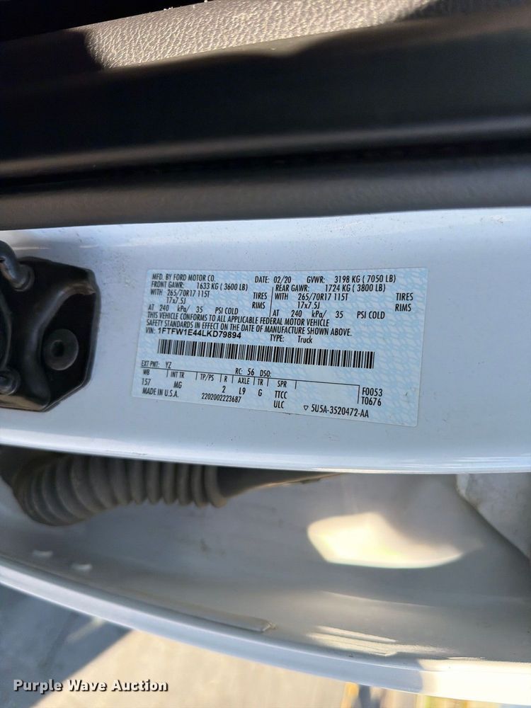 image for item FK4662 2020 Ford F150 Crew Cab pickup truck