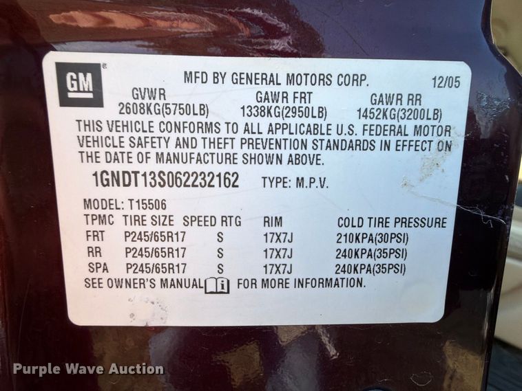 image for item FK5251 2006 Chevrolet Trailblazer SUV