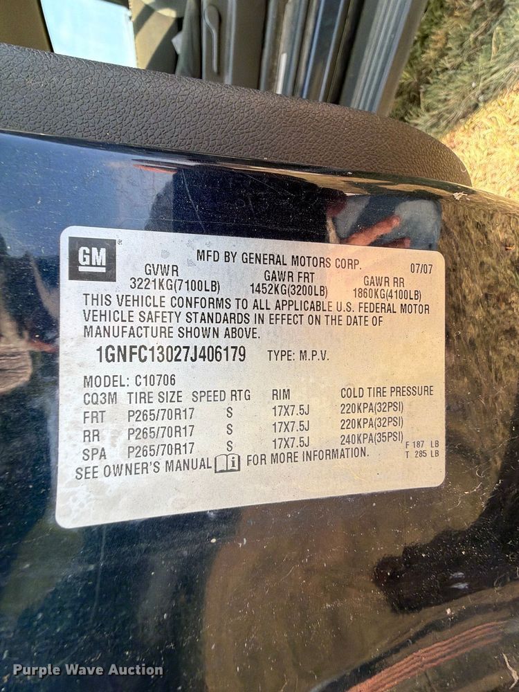 image for item FK5252 2007 Chevrolet Tahoe SUV