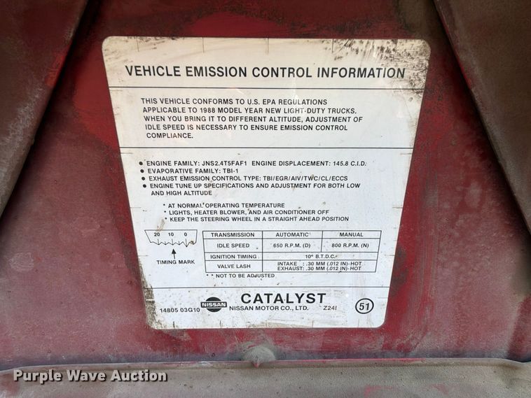image for item FK5253 1988 Nissan Pickup Ext. Cab pickup truck