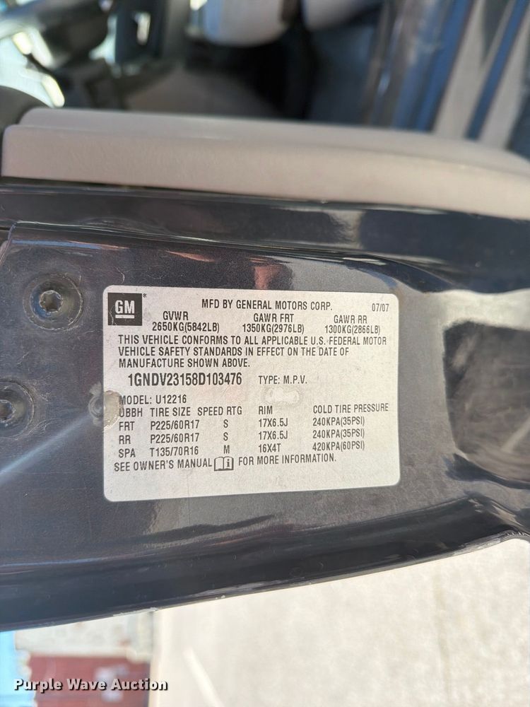 image for item FN2636 2008 Chevrolet Uplander handicap accessible van