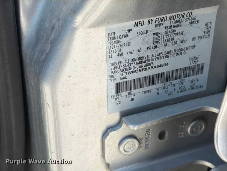 image for item FT6422 2010 Ford F350 Super Duty Crew Cab pickup truck