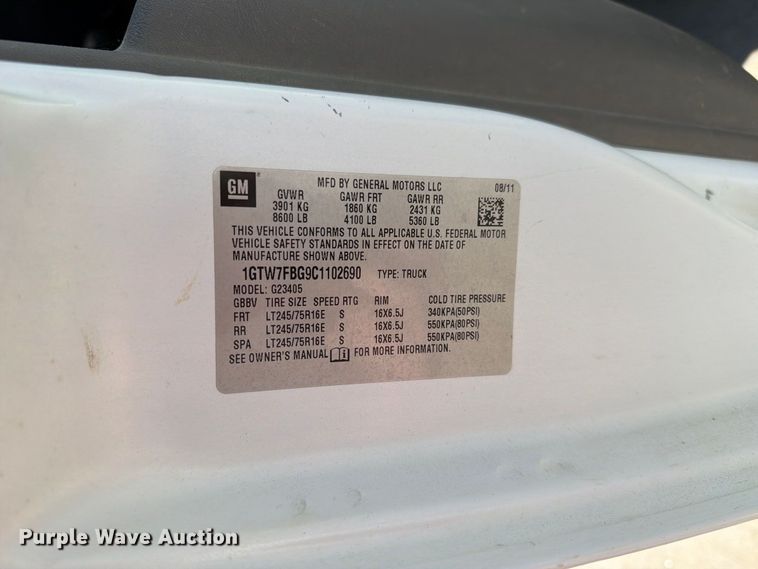 image for item FT6862 2012 GMC Savana 2500 