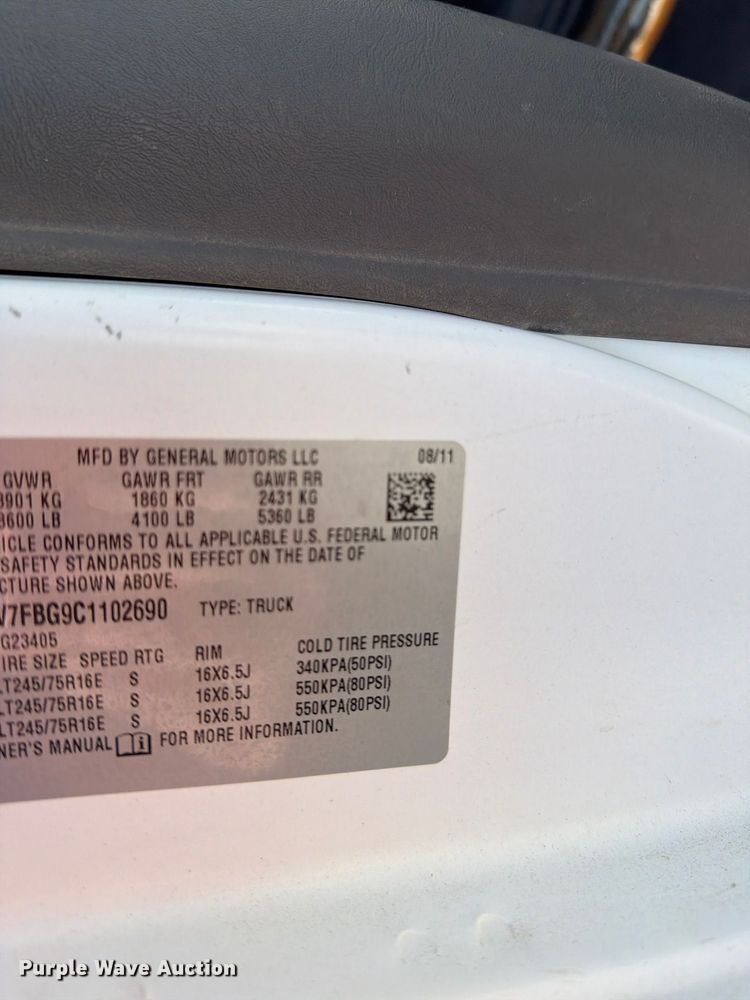 image for item FT6862 2012 GMC Savana 2500 