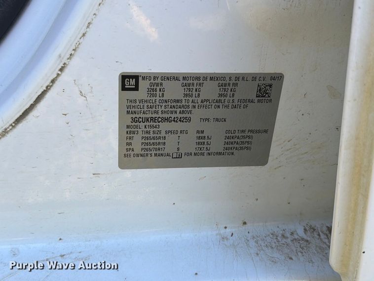 image for item FT7537 2017 Chevrolet Silverado 1500 Crew Cab pickup truck