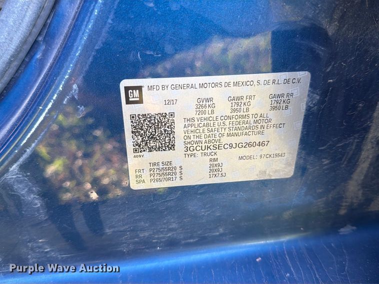 image for item FT7541 2018 Chevrolet Silverado 1500 Crew Cab pickup truck