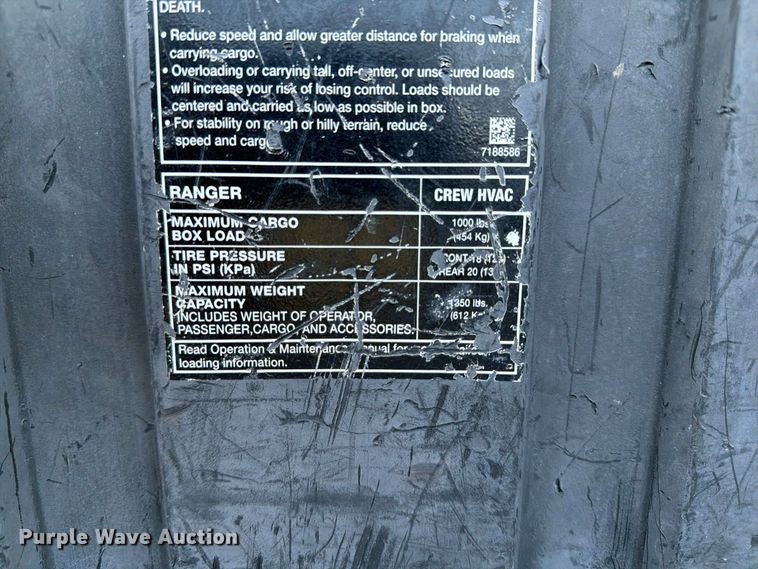 image for item FU0570 2019 Polaris Ranger utility vehicle