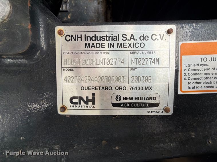 image for item FU1051 2020 Case New Holland TS6.120 MFWD tractor