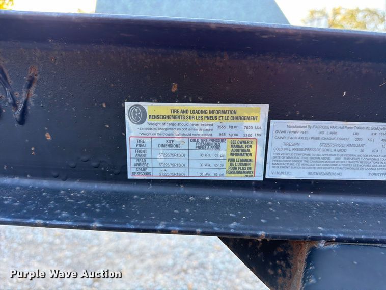 image for item FU4740 2022 Hull Porter tilt deck utility trailer
