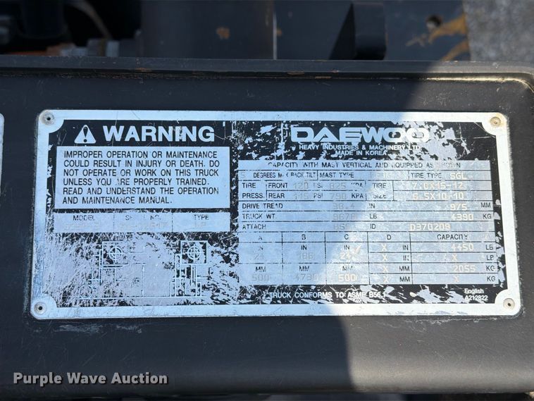 image for item FW3503 Daewoo G25P-3 forklift
