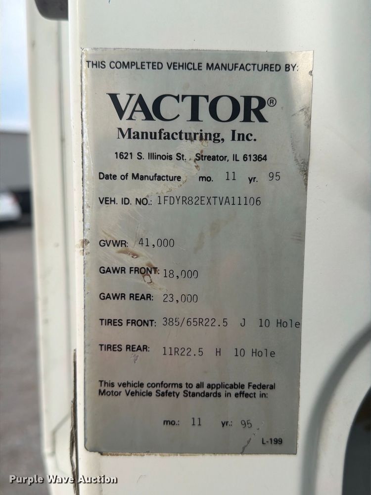 image for item FW3514 1996 Ford L8000 box truck